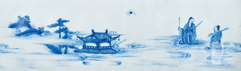 明崇祯 青花“海屋添筹”图莲子罐 - 图4